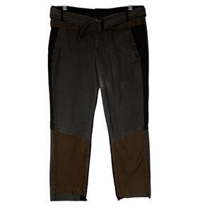 Zara Woman Two Tone Canvas Slim Leg Pants Sz M Indie, Boho